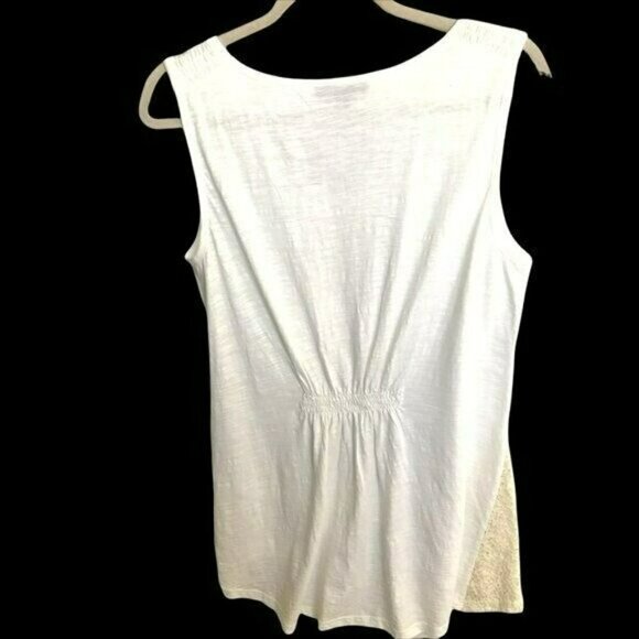 Style & Co NWOT Bohemian Style Tank Top Dressy Cotton Women's Size Medium Ivory - Picture 2 of 7